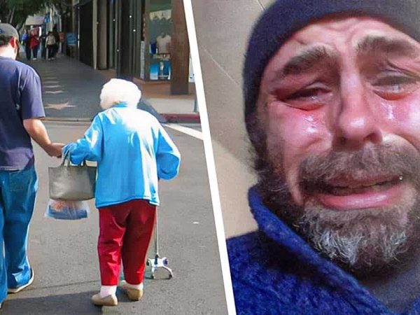 homeless-man-helps-woman-cross-street,-bursts-into-tears-when-she-does-this